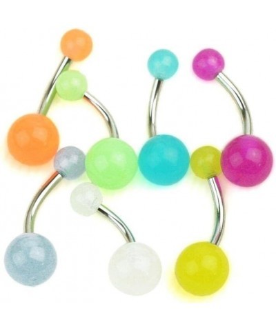 7 Flexible Glow In The Dark Acrylic Flexi Belly Navel Bars Rings Body Jewellery Stylish Nice and Professional $3.97 Body Jewelry