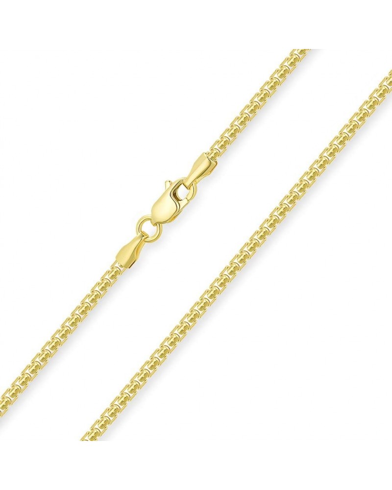 Semi-Solid 14k Yellow Gold 2mm Round Box Link Chain Necklace with Lobster Claw Clasp $126.85 Necklaces