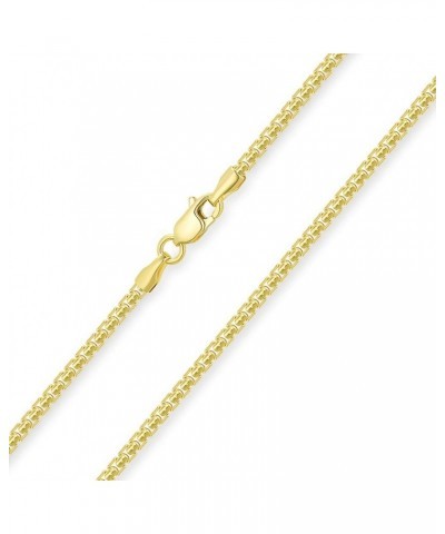 Semi-Solid 14k Yellow Gold 2mm Round Box Link Chain Necklace with Lobster Claw Clasp $126.85 Necklaces