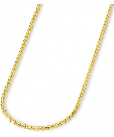 Semi-Solid 14k Yellow Gold 2mm Round Box Link Chain Necklace with Lobster Claw Clasp $126.85 Necklaces