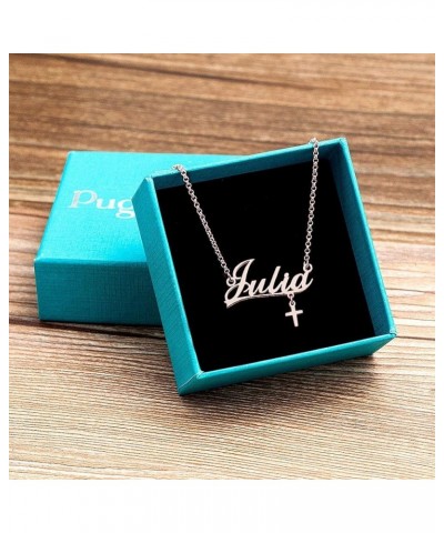 Stainless Steel Chain Rose Gold Pendant Customized Plate Personalized Name Necklace Julia $22.61 Necklaces