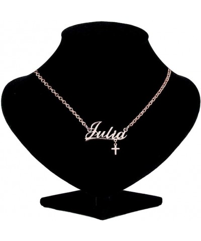 Stainless Steel Chain Rose Gold Pendant Customized Plate Personalized Name Necklace Julia $22.61 Necklaces