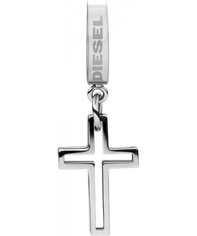 All-Gender Stainless Steel Earring Silver Cross $39.02 Earrings