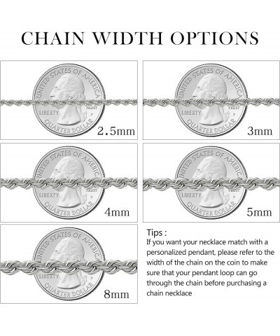 Twist Chain Necklace - Stainless Steel Rope Jewelry for Men & Women 16 Inches 3mm Wide $9.71 Necklaces