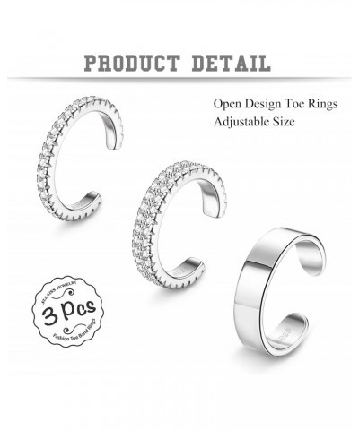 3PCS Adjustable Toe Rings for Women Silver Tone Minimalist Open Toe Rings Set Open Tail Ring Band Summer Beach Foot Jewelry $...