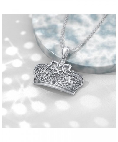 Diamond Crown Pendant for Women 925 Sterling Silver Diamond Crown Necklace Diamond Jewelry Gifts for Christmas Birthday $57.7...