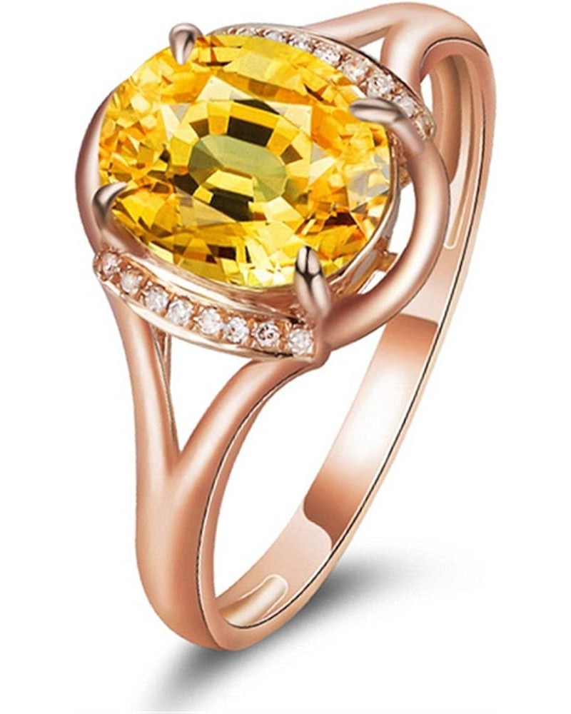 18K Yellow Gold Yellow Citrine and CZ Women's Engagement Ring (2 Ct Oval Gemstone Birthstone, Available 6,7,8,9,10) (8) 7 $9....