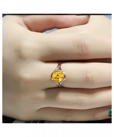 18K Yellow Gold Yellow Citrine and CZ Women's Engagement Ring (2 Ct Oval Gemstone Birthstone, Available 6,7,8,9,10) (8) 7 $9....