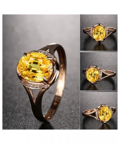 18K Yellow Gold Yellow Citrine and CZ Women's Engagement Ring (2 Ct Oval Gemstone Birthstone, Available 6,7,8,9,10) (8) 7 $9....