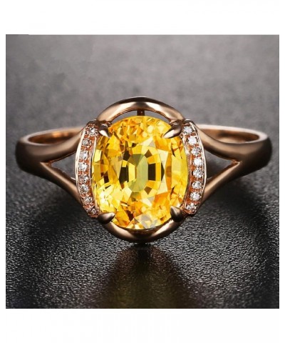 18K Yellow Gold Yellow Citrine and CZ Women's Engagement Ring (2 Ct Oval Gemstone Birthstone, Available 6,7,8,9,10) (8) 7 $9....