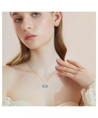 Diamond Crown Pendant for Women 925 Sterling Silver Diamond Crown Necklace Diamond Jewelry Gifts for Christmas Birthday $57.7...