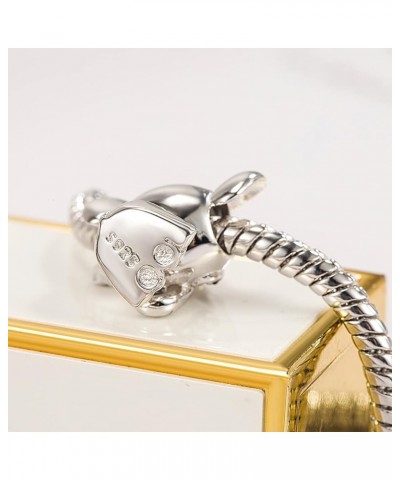 Women 925 Sterling Silver Bracelet Cute Tiny Animal Elephant Charm Dainty Handmade Bracelet For Girl Lobster Clasp Snake Chai...