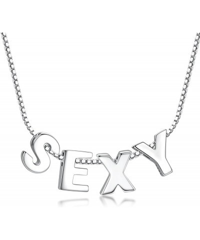 Initial Pendant 925 Sterling Silver Letters Personalized Alphabet Pendant Fit 1mm Box Chain Alphabet Y Pendant $8.84 Necklaces