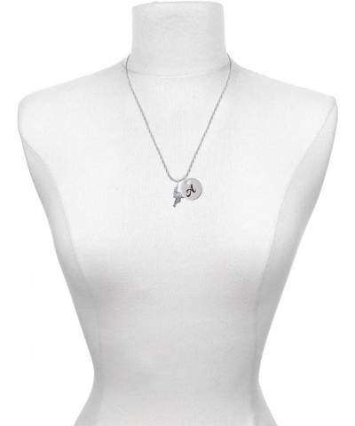 Silvertone Western Saddle - Silvertone Script Initial Disc - Charm Necklace, 20"+3 Initial S $18.47 Necklaces