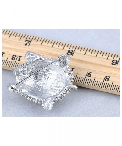 Silvery Tone Blue Crystal Rhinestone Cute Hedgehog Porcupine Critter Animal Brooch Pin $11.75 Brooches & Pins