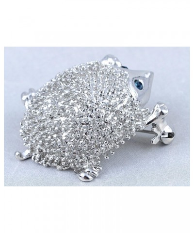 Silvery Tone Blue Crystal Rhinestone Cute Hedgehog Porcupine Critter Animal Brooch Pin $11.75 Brooches & Pins