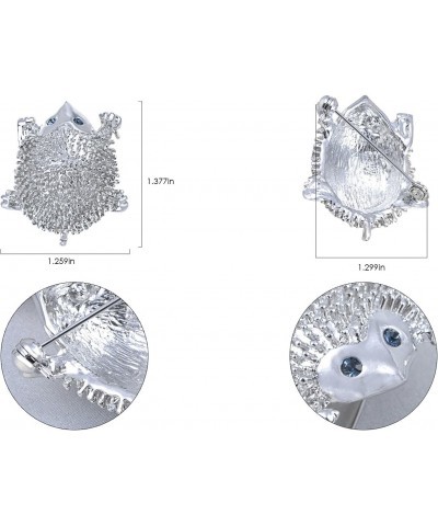 Silvery Tone Blue Crystal Rhinestone Cute Hedgehog Porcupine Critter Animal Brooch Pin $11.75 Brooches & Pins