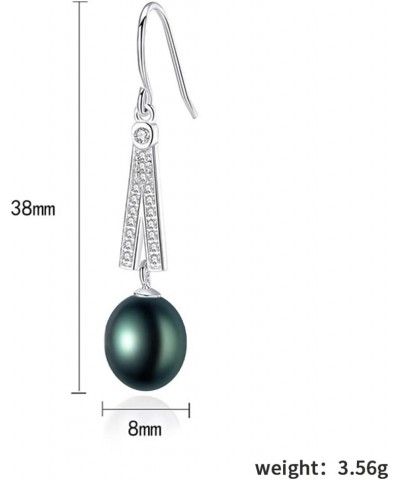 Pearl Earrings for Women With Genuine 8-10mm AAAA Quality Grey Tahitian Cultured Pearls Earring | 925 Sterling Silver Plated ...