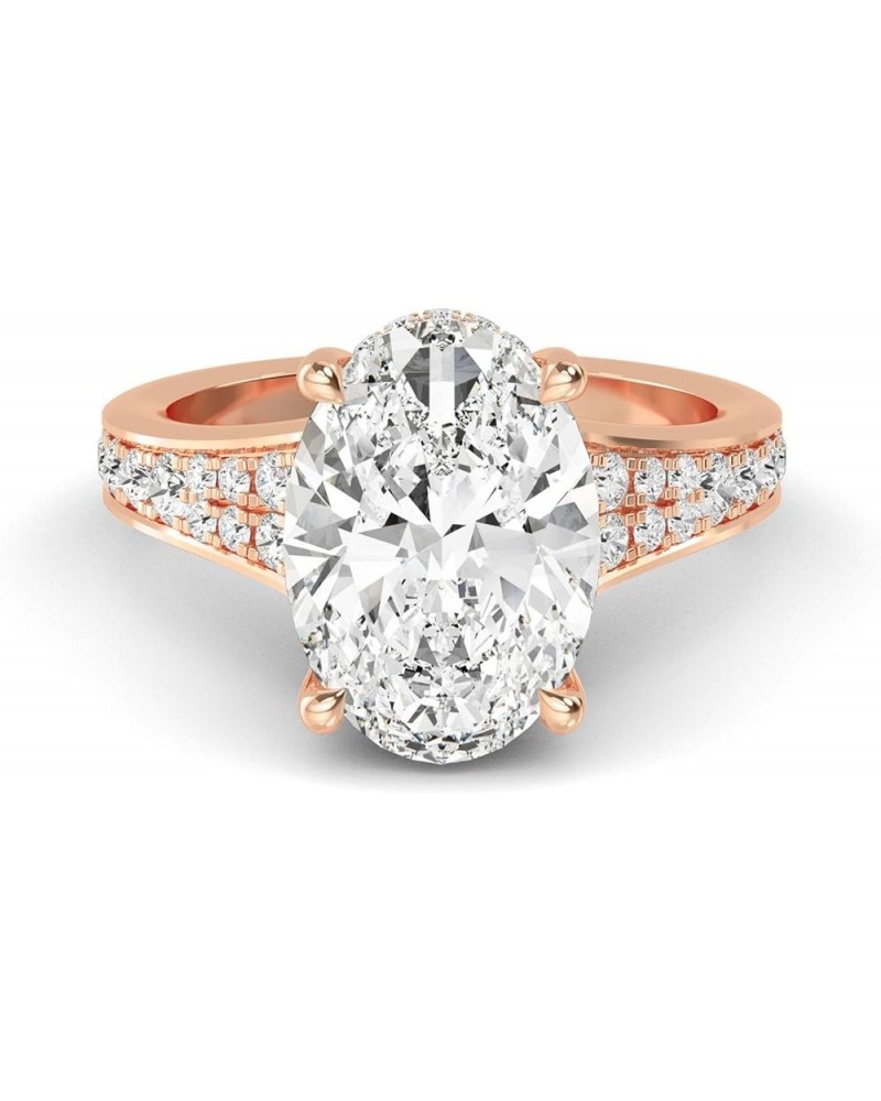 1-5 Carat (ctw) White Gold Oval,Round Cut LAB GROWN Diamond Vintage Engagement Ring (Color D-E Clarity VS1-VS2) 5.0 Rose Gold...