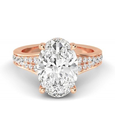 1-5 Carat (ctw) White Gold Oval,Round Cut LAB GROWN Diamond Vintage Engagement Ring (Color D-E Clarity VS1-VS2) 5.0 Rose Gold...