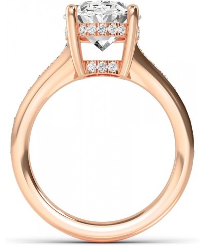 1-5 Carat (ctw) White Gold Oval,Round Cut LAB GROWN Diamond Vintage Engagement Ring (Color D-E Clarity VS1-VS2) 5.0 Rose Gold...