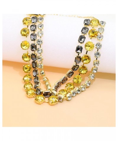 Crystal Rhinestone Choker Collar Necklace For Women Cubic Zirconia Diamond Heart Colorful Statement Necklace Bridal Wedding J...