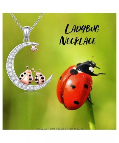 Ladybug/Monkey Necklace For Women Girls Star Moon Necklaces Animal Pendant Jewelry Best Moon Lovers Birthday Gifts Ladybug $1...