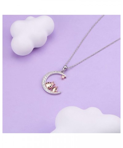 Ladybug/Monkey Necklace For Women Girls Star Moon Necklaces Animal Pendant Jewelry Best Moon Lovers Birthday Gifts Ladybug $1...