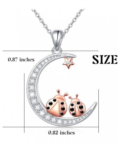 Ladybug/Monkey Necklace For Women Girls Star Moon Necklaces Animal Pendant Jewelry Best Moon Lovers Birthday Gifts Ladybug $1...