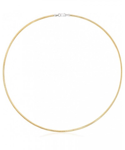 Italian 2mm Reversible Omega Necklace in 2-Tone Sterling Silver 16 Inches $34.78 Necklaces