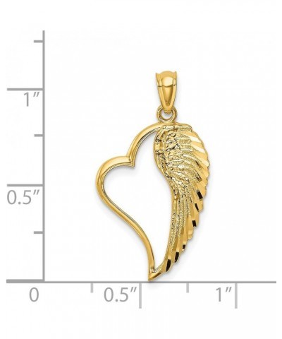 14k Yellow Gold Polished Heart and Wing Pendant $47.36 Necklaces