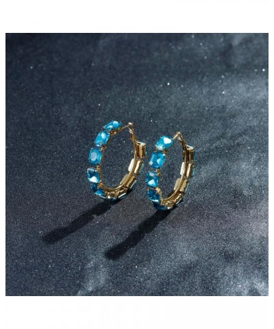 Rhinestone Earrings for Women Statement Hoop Earrings Sparkly Large Trendy CZ Gold Hoop Earrings Fashion Hypoallergenic Gold ...