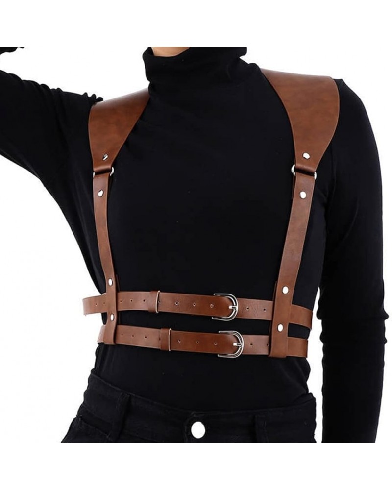 Leather Waist Belt Punk Body Harness Leather Body Chain Belts Party Rave Club Body Accessories for Women and Girls Brown $14....