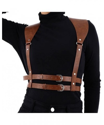 Leather Waist Belt Punk Body Harness Leather Body Chain Belts Party Rave Club Body Accessories for Women and Girls Brown $14....