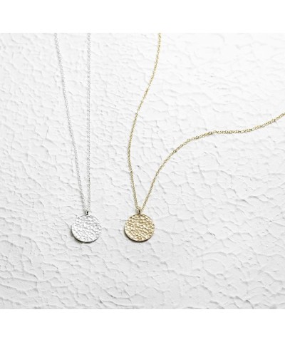 Tiny Dot Pendant Necklace,Dainty 14K Gold Plated Sterling Silver Round Dot Circle CZ Choker Necklace Jewelry Gift for Women G...