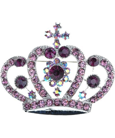 Amethyst Purple Multi-Colored Crystal Rhinestone Royal Princess Queen Crown Brooch Pin Purple $11.69 Brooches & Pins