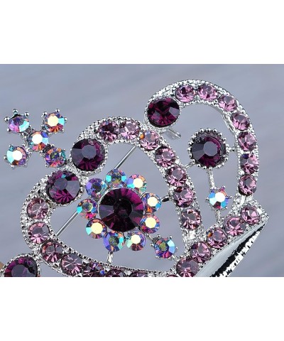 Amethyst Purple Multi-Colored Crystal Rhinestone Royal Princess Queen Crown Brooch Pin Purple $11.69 Brooches & Pins