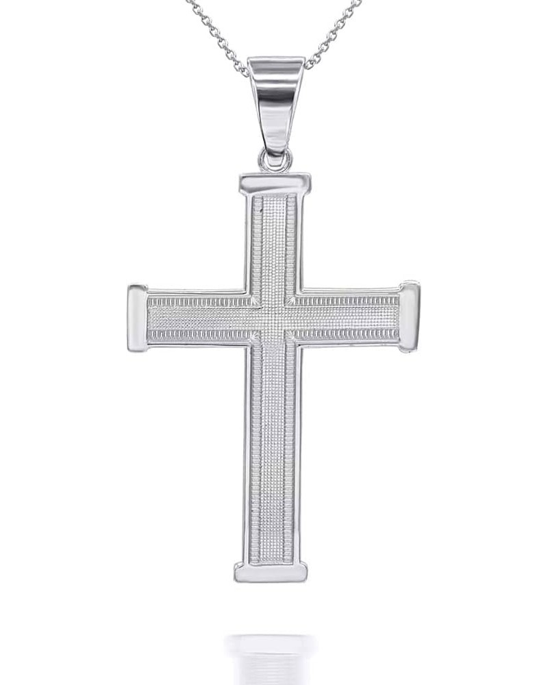 Solid Sterling Silver Religious Cross Pendant Necklace 20.0 Inches Mini $29.75 Necklaces