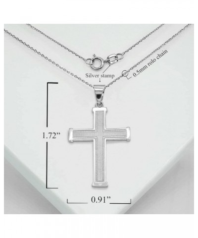 Solid Sterling Silver Religious Cross Pendant Necklace 20.0 Inches Mini $29.75 Necklaces