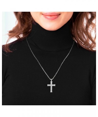 Solid Sterling Silver Religious Cross Pendant Necklace 20.0 Inches Mini $29.75 Necklaces