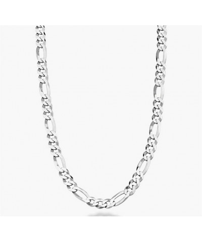 304 Grade Surgical Stainless Steel 3.8mm 4.7mm Diamond-Cut Figaro Link Chain Necklace 18 Inch Tarnish Resistant Hypoallergeni...