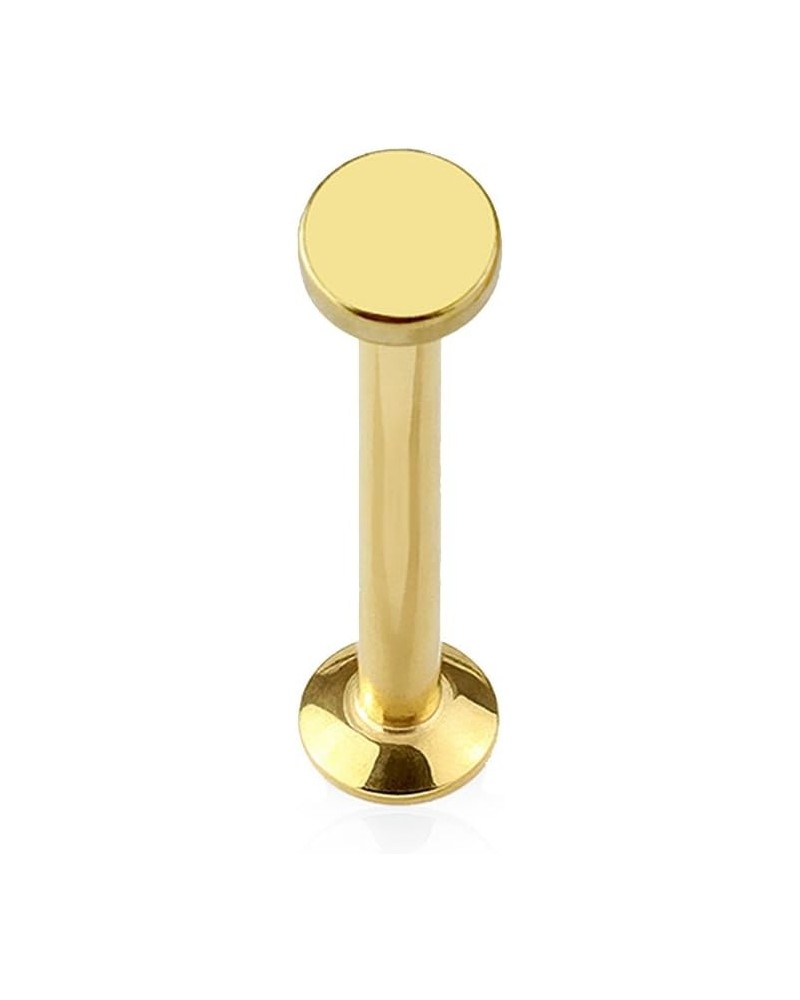 Round Top Internally Threaded 316L Surgical Steel Labret, Monroe Stud (Sold per Piece) L: 5/16" (8mm) Ball: 3mm Gold $9.17 Bo...