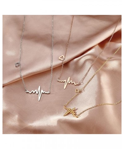 Hanreshe Heartbeat Necklace Stainless Steel Electrocardiogram Pendants Heart Necklace for Nurse Doctor Graduate Student Women...