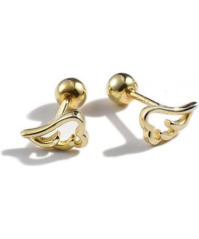 Cute Angel Wing Stud Earring Cartilage Tiny Barbell Stud Earrings for Women Girls 925 Silver 20g Screw Back Dainty Mini Hypoa...