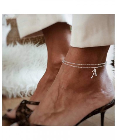 Silver Anklet Bracelets for Women A-Z Initial Anklet for Teen Girls W $5.99 Anklets