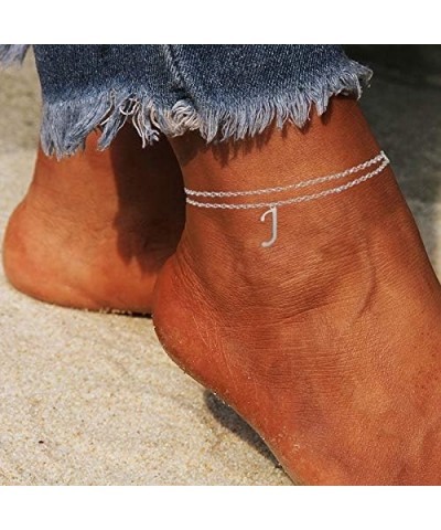 Silver Anklet Bracelets for Women A-Z Initial Anklet for Teen Girls W $5.99 Anklets