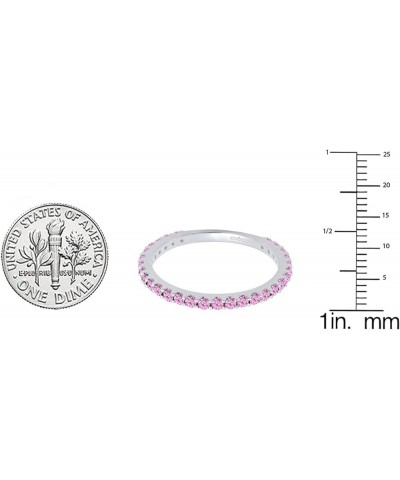 Round Lab Created Pink Sapphire Eternity Style Wedding Band for Women in 10K Gold 7 White Gold $86.41 Rings