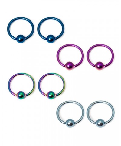 8PCS 16G G23 Titanium Captive Bead Ring Nose Rings Hoop Helix Cartilage Lip Ear Tragus Daith Rook Earrings Nipple Eyebrow Bod...