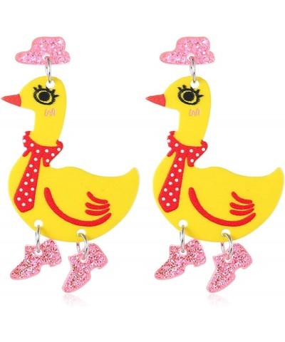 Acrylic Boot Duck Earrings,Colorful Funny Boots Duck Dangle Drop Earrings Cute Cartoon Animal Duck Earrings For Women Girls F...