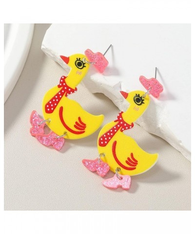 Acrylic Boot Duck Earrings,Colorful Funny Boots Duck Dangle Drop Earrings Cute Cartoon Animal Duck Earrings For Women Girls F...